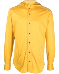 Мужская желтая рубашка с длинным рукавом от Kiton