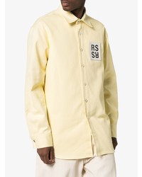 Мужская желтая рубашка с длинным рукавом от Raf Simons