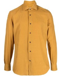 Мужская желтая рубашка с длинным рукавом от Mazzarelli
