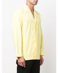 Мужская желтая рубашка с длинным рукавом от Homme Plissé Issey Miyake