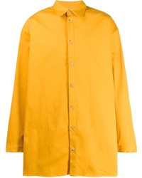 Мужская желтая рубашка с длинным рукавом от Qasimi