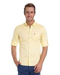 Мужская желтая рубашка с длинным рукавом от U.S. Polo Assn.