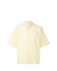 Мужская желтая рубашка с коротким рукавом в вертикальную полоску от Cmmn Swdn