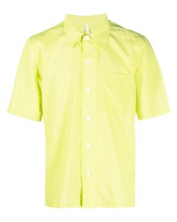 Мужская желтая рубашка с коротким рукавом в вертикальную полоску от Sunflower
