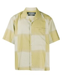 Мужская желтая рубашка с коротким рукавом в клетку от Jacquemus