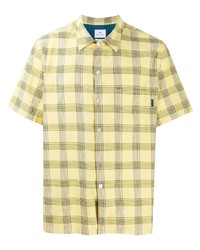 Мужская желтая рубашка с коротким рукавом в шотландскую клетку от PS Paul Smith