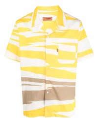 Мужская желтая рубашка с коротким рукавом с принтом от Missoni