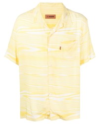 Мужская желтая рубашка с коротким рукавом с принтом от Missoni