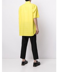 Мужская желтая рубашка с коротким рукавом с принтом от Balenciaga