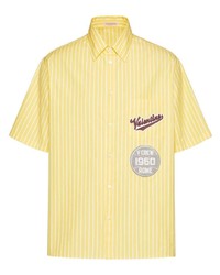 Мужская желтая рубашка с коротким рукавом с принтом от Valentino