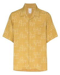 Мужская желтая рубашка с коротким рукавом с принтом от VISVIM