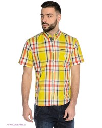 Мужская желтая рубашка с коротким рукавом от Mavango