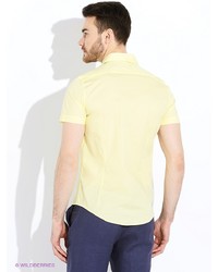 Мужская желтая рубашка с коротким рукавом от Oodji