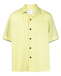 Мужская желтая рубашка с коротким рукавом от Sacai