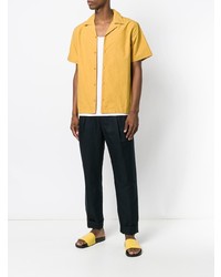 Мужская желтая рубашка с коротким рукавом от Saturdays Nyc