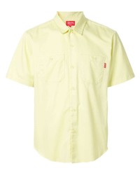Мужская желтая рубашка с коротким рукавом от Supreme
