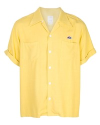 Мужская желтая рубашка с коротким рукавом от VISVIM