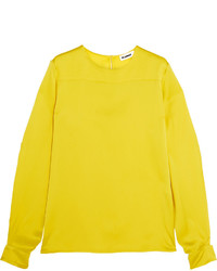 Желтая сатиновая блузка от Jil Sander
