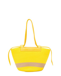 Желтая соломенная большая сумка от Elena Ghisellini