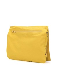 Желтая сумка почтальона из плотной ткани с принтом от Undercover