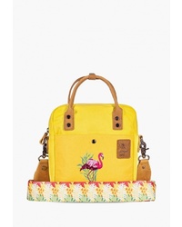 Желтая сумка через плечо из плотной ткани с принтом от Ginger Bird