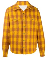Мужская желтая фланелевая куртка-рубашка в клетку от Sandro Paris
