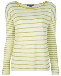 Желтая футболка в горизонтальную полоску