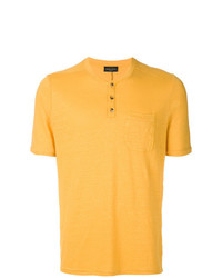 Мужская желтая футболка на пуговицах от Roberto Collina