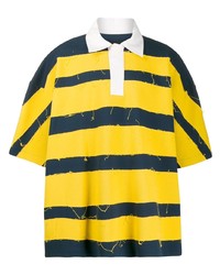 Мужская желтая футболка-поло в горизонтальную полоску от Botter