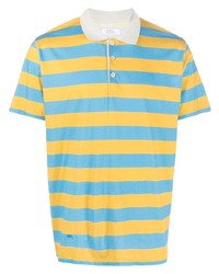 Мужская желтая футболка-поло в горизонтальную полоску от ERL