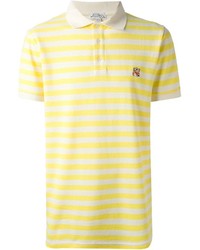 Мужская желтая футболка-поло в горизонтальную полоску от Kitsune