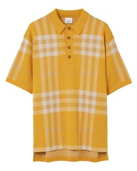 Мужская желтая футболка-поло в клетку от Burberry