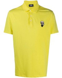 Мужская желтая футболка-поло с вышивкой от Karl Lagerfeld