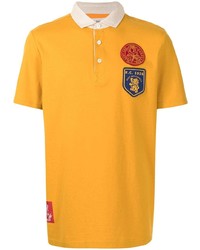 Мужская желтая футболка-поло с вышивкой от Kent & Curwen
