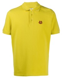 Мужская желтая футболка-поло с вышивкой от Kenzo