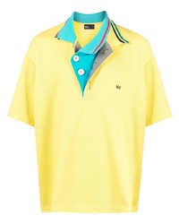 Мужская желтая футболка-поло с вышивкой от Kolor