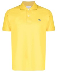 Мужская желтая футболка-поло с вышивкой от Lacoste