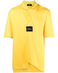 Мужская желтая футболка-поло с вышивкой от We11done
