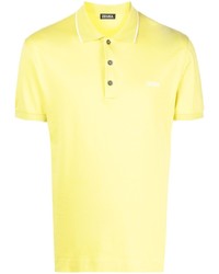 Мужская желтая футболка-поло с вышивкой от Zegna