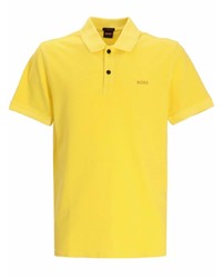 Мужская желтая футболка-поло с принтом от BOSS