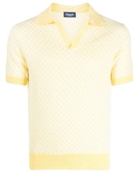 Мужская желтая футболка-поло с принтом от Drumohr
