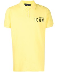 Мужская желтая футболка-поло с принтом от DSQUARED2