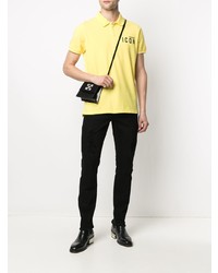 Мужская желтая футболка-поло с принтом от DSQUARED2