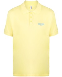Мужская желтая футболка-поло с принтом от Moschino