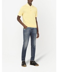 Мужская желтая футболка-поло от Dolce & Gabbana