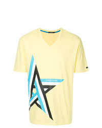 Мужская желтая футболка с v-образным вырезом с принтом от GUILD PRIME