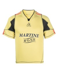 Мужская желтая футболка с v-образным вырезом с принтом от Martine Rose