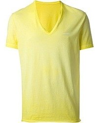 Мужская желтая футболка с v-образным вырезом от DSquared