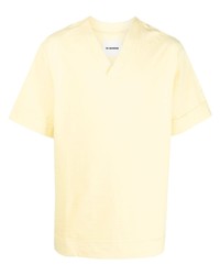 Мужская желтая футболка с v-образным вырезом от Jil Sander