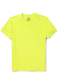 Мужская желтая футболка с v-образным вырезом